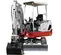 White, red and gray TAKEUCHI 4,000-5,000 lb. Mini Excavator, Zero Tail Swing