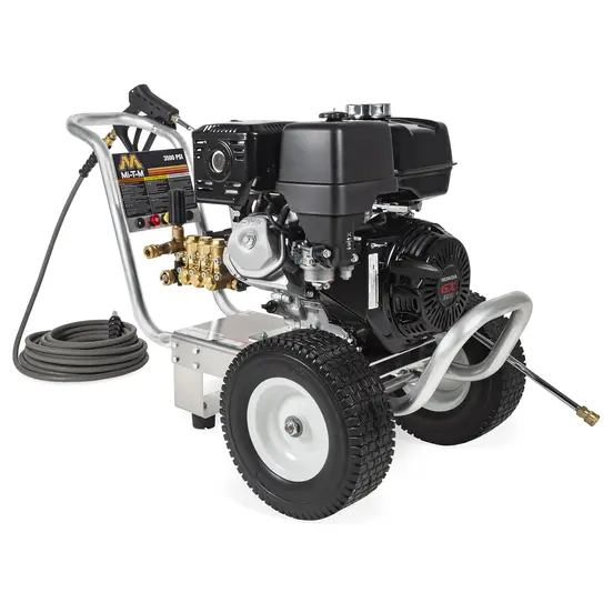 silver and Black Mi-T-M 3,500 psi pressure washer