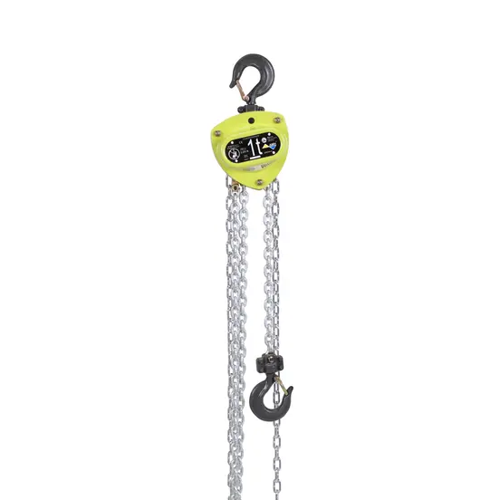 Yellow and black and silver AMH Manual Chain Hoist, 1 Ton